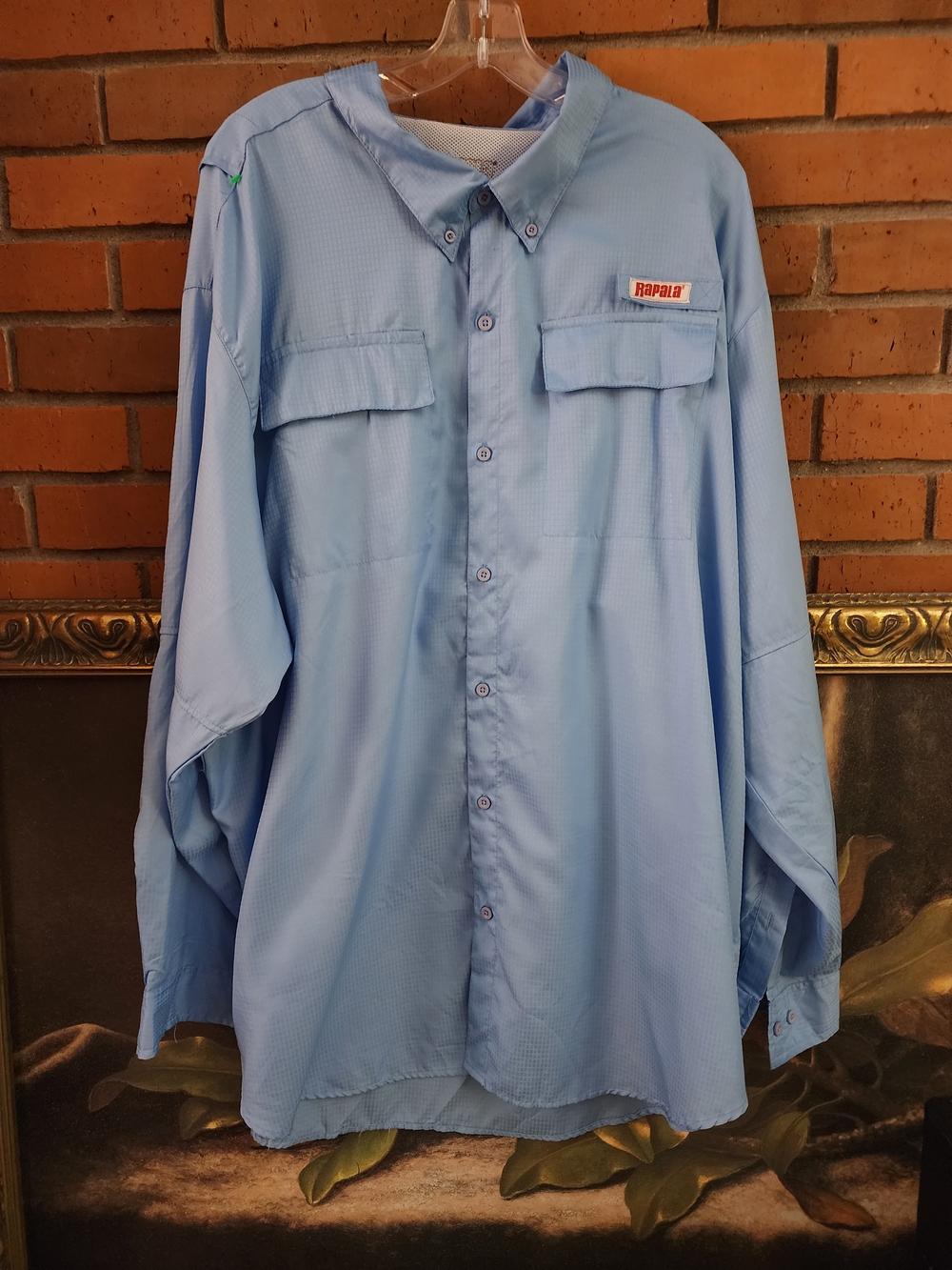 Men's Long-Sleeve Performance Light Blue Button-Down Shirt 3x